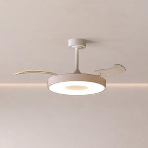 Mantra Iluminación Pametni LED stropni ventilator Coin, bež/bel, DC, tih, CCT, zatemnjen, Bež, Dnevna soba / jedilnica, Kovina, Sodobni