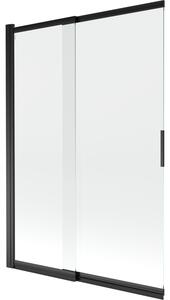 Mexen Fox drsna dvokrilna kopalniška pregrada 120 x 150 cm, prozorna, črna - 891-120-002-70-00