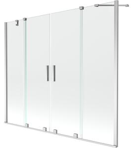 Mexen Velar Duo kopalniška pregrada z dvema kriloma, raztegljiva 190 x 150 cm, prozorna, kromirana - 896-190-000-02-01