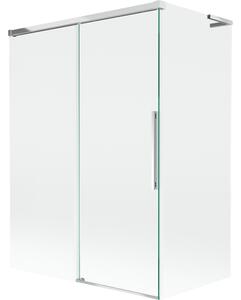 Mexen Rox L dvojna drsna kopalna pregrada 120 + 70 x 150 cm, prozorna, kromirana - 8C9L-120-070-01-00