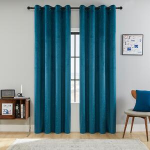 Zavese v setu Holland Velvet Navy Crystal (2 kos) 140x260