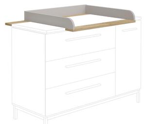 PREVIJALNI NASTAVEK Benne 135,3/12,5/78,4 cm barve hrasta, svetlo siva