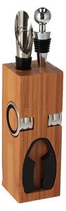 ATMOWOOD Komplet za vino v lesenem stojalu
