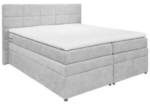 BOXSPRING POSTELJA 180 cm x 200 cm , tekstil srebrne barve