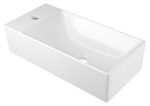 Camargue Namestitveno umivalno korito Levante 2.0 (50 x 24 cm, Brez posebne glazure, Levo, Brez izliva, Bele barve)