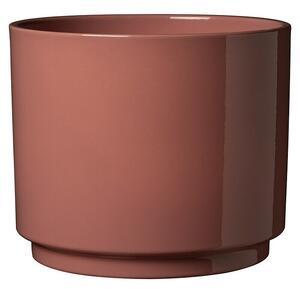 Soendgen Keramik Okrogli lonec Oslo (Zunanje dimenzije (Ø x V): 13 x 11 cm, Rjavoroza, Keramika, Sijaj)