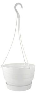 Mareš Viseči cvetlični lonec Twister (Plastika, Bela, Premer: 24 cm)