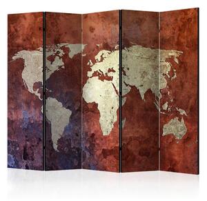 Artgeist Paravan Iron Continents I, 5-Delni, Dvostranski