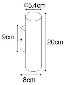 Moderna stenska svetilka bela 2-luči GU10 50mm - Jeana