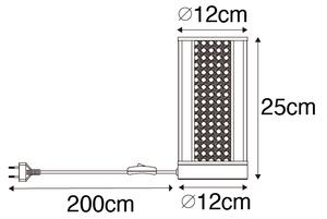 Orientalska namizna svetilka bela z ratanom 12 cm - Akira