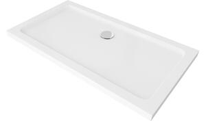Mexen Flat pravokotni slim tuš kad 120 x 70 cm, bel, sifon krom - 40107012