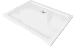 Mexen Flat pravokotni pladenj slim 110 x 90 cm, bel, sifon kromiran - 40109011
