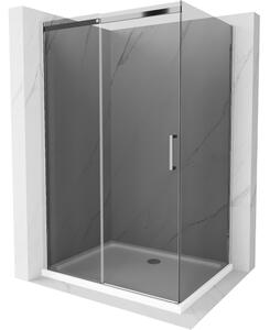 Mexen Omega drsna tuš kabina 100 x 90 cm, grafitna, krom + pladenj Flat, bela - 825-100-090-01-40-4010