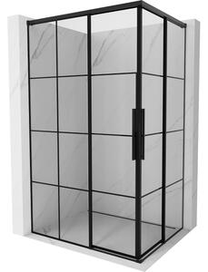 Mexen Rox Duo drsna tuš kabina 120 x 80 cm, črna mreža, črna - 8C2D-120-080-70-77