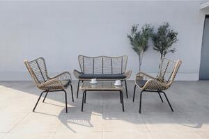 Acamp Lounge Garnitura Korfu, 4-Delni Set, Temno Siva