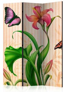 Artgeist Paravan Vintage Lilly, 3-Delni, Dvostranski