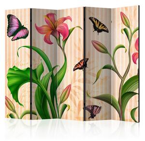 Artgeist Paravan Vintage Lilly I, 5-Delni, Dvostranski