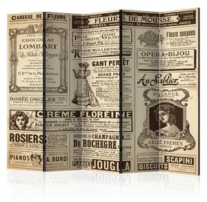 Artgeist Paravan Vintage Magazines I, 5-Delni, Dvostranski