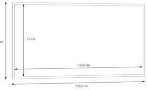 OGLEDALO, 143,4/76/1,8 cm leseni material