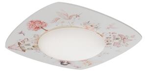 Elobra LED-stropna svetilka Feenwelt Starlight, bela/roza, dolžina 58 cm, zatemnjen, Bela, Otroška soba, Les