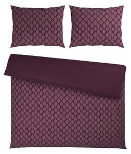 OBOJESTRANSKA POSTELJNINA STRIPES DK 200/200 cm saten vijolična