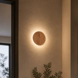 Elobra LED-stenna svetilka Atacama, v barvi hrasta, Ø 19 cm, les, Les, Dnevna soba / jedilnica, Les