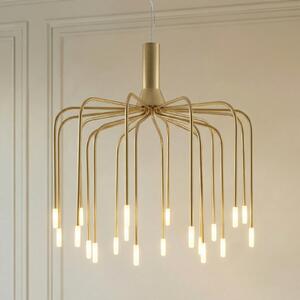 Lucande LED-visoka svetilka Ariadne, Ø 57 cm, mat zlata, 20-žarilna, zatemnjen, Zlata / medeninasta, Dnevna soba / jedilnica, Kovina, Sodobni