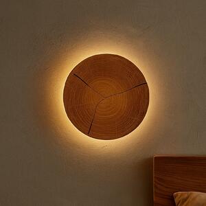 Elobra LED-stenna svetilka Havana S, les/kovina, Ø 19 cm, Les, Kopalnica, Les