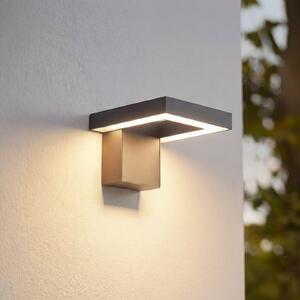 Lindby LED zunanja stenska svetilka Orbin, siva, nagibna, CCT, IP54, Siva, Aluminij, Sodobni