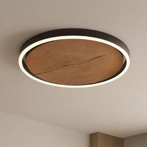 Elobra LED-stropna svetilka Havana M, les/kovina, premer 57 cm, zatemnjen, Les, Dnevna soba / jedilnica, Les