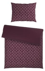 OBOJESTRANSKA POSTELJNINA STRIPES DK 140/200 cm saten vijolična