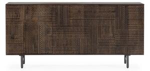 Temno rjava komoda iz masivnega manga 160x75x40 cm Kalai – MOME