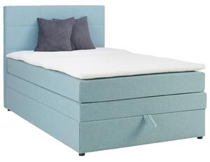 BOXSPRING POSTELJA 120 cm x 200 cm , tekstil svetlo modra
