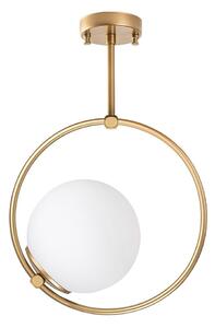 Bela/medeninasta stropna svetilka s steklenim senčilom 39x26 cm Dolunay – Opviq lights