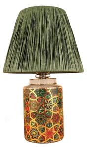 Zelena namizna svetilka s senčilom iz papirnatega prepleta (višina 38 cm) Alev – Opviq lights