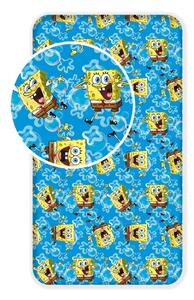 Modra napenjalna bombažna otroška rjuha 90x200 cm Sponge Bob "Blue" – Jerry Fabrics