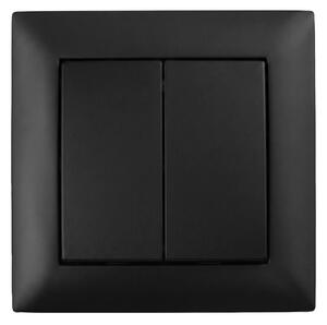 Dvojno Stikalo z Okvirjem OSTE JNH007-W BLACK