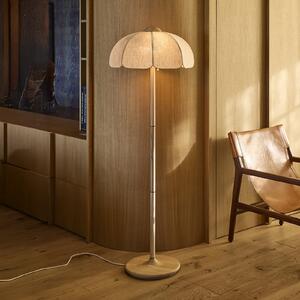 MARKET SET Stojna svetilka Coquillage, naravni lan/les, E27, Bež, Dnevna soba / jedilnica, Tkanine / tekstil, Dizajn