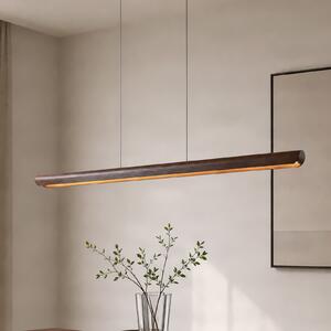 Lucande LED-visoka svetilka Callahan, orehov les, dolžina 115 cm, Les, Dnevna soba / jedilnica, Les, Sodobni