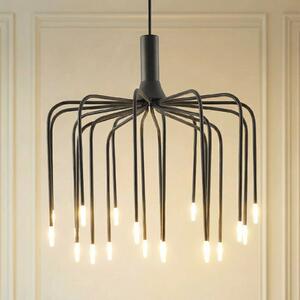 Lucande LED-visoka svetilka Ariadne, Ø57 cm, mat črna, 20-žarilna, zatemnjen, Črna, Dnevna soba / jedilnica, Kovina, Sodobni