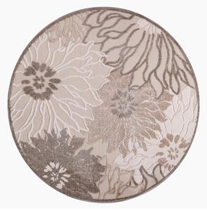 PREPROGA ZA ZUNANJO UPORABO Floral 120 cm tkano rjava, krem barve, bež
