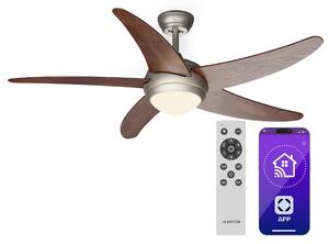 Klarstein Bolero 2 v 1 Smart, stropni ventilator, Ø 132 cm, svetloba 55 W, daljinski upravljalnik, upravljanje prek aplikacije, dvosmerno delovanje