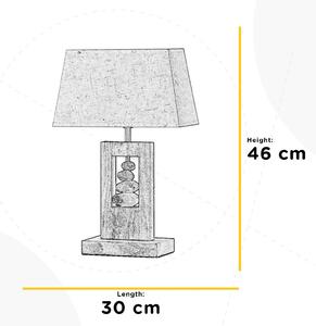Namizna svetilka Miriel, višina 46 cm, tekstil, les