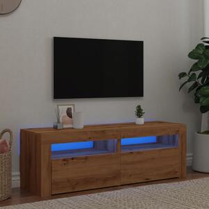 VidaXL TV omarica z LED artisan hrast 120x35x40 cm inženirski les