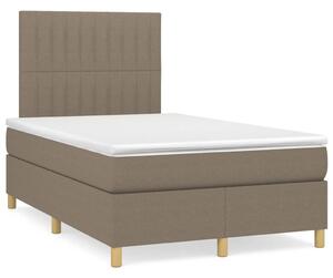 VidaXL Box spring postelja z vzmetnico LED taupe 120x190 cm blago