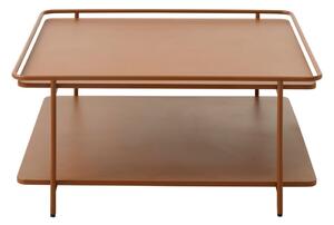 Kovinska klubska mizica v barvi terakote 75x75 cm Yuba – Unique Furniture