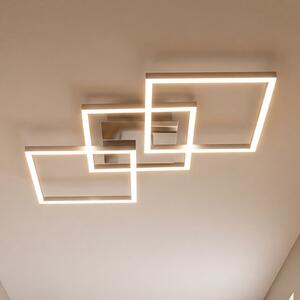 Briloner LED stropna svetilka Frame step-dim chrome-alu 76x37cm, zatemnjen, Kovinska, Dnevna soba / jedilnica, Kovina, Sodobni, Stropni kotni neposredni