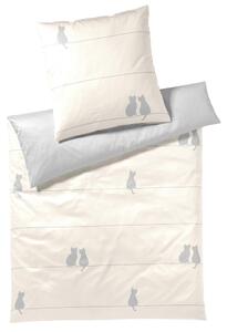 POSTELJNINA YOU&ME 140/200 cm mako saten krem barve