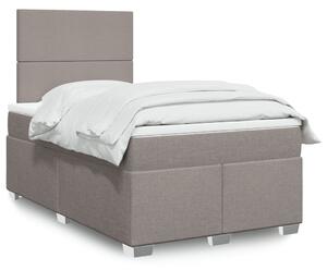 VidaXL Box spring postelja z vzmetnico taupe 120x190 cm blago