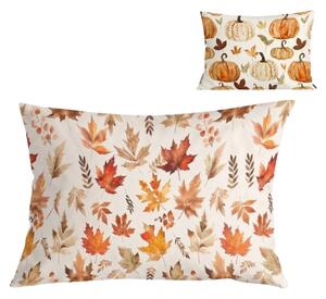 Flanelasta prevleka za vzglavnik LEAVES & PUMPKINS 50x70 cm, barvna